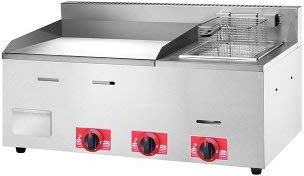 PLANCHA DE ASAR INDUSTRIAL A GAS 50CM CON FREIDORA INCLUIDA DE 8 LITROS