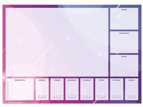 a4 Notizblock, Schreibtischunterlage und Wochenplaner, 50 Blatt pro Block, dickeres 90 g/m² Papier mit starker grauer Rückwand