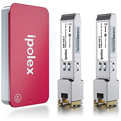 ipolex 2 PCS 1G SFP a RJ45 Ricetrasmettitore in rame, modulo SFP RJ-45 Mini GBIC 1000Base-T compatibile con Cisco GLC-T/SFP-GE-T, Meraki MA-SFP-1GB-TX, Ubiquiti UF-RJ45-1g, Mikrotik ecc. CAT.5e, 100m