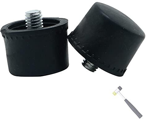 MiJunHD Rubber Mallet Double Face 2 Pcs Black 25mm Hammer Head Tap Work Glazing Window Beads Non-Marking Nylon Head Tool for DIY Projects Crafts Woodworking and Flooring Installation Slabs Paving