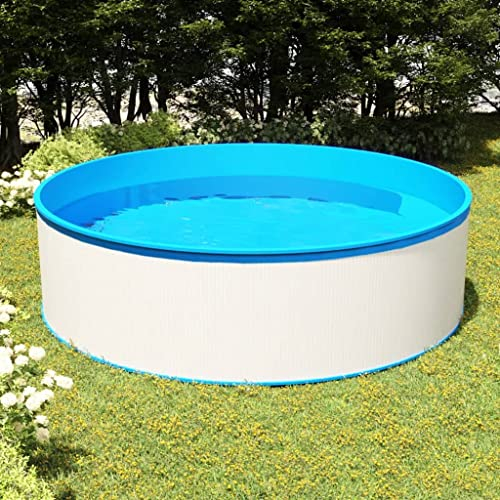 Hommdiy Planschbecken Oberirdisch Swimming Pool Schwimmbecken Schwimmbad Familienpool Aufstellpool Swimmingpool 350x90cm Weiß PVC Stahl