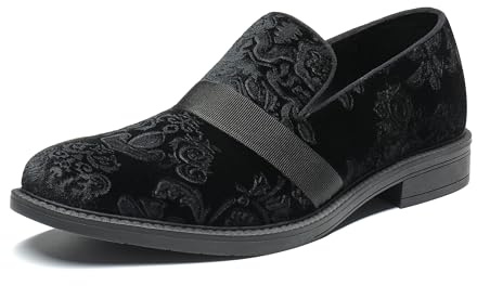 Bruno Marc Eleganta läderloafers Slip-On, Svart, 48 EU