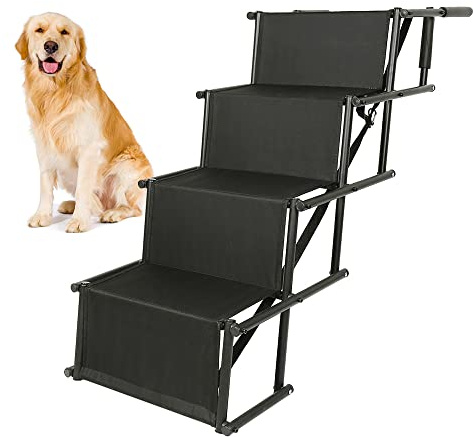 Hunderampe für Hunde, Treppe für große und kleine Hunde, Hunderampe für Auto, Sofa oder Bett, rutschfest, belastbar bis 80 kg