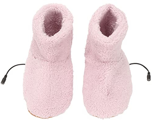 Fockety Beheizter Fußwärmer, Warme, Atmungsaktive, rutschfeste Flanell-Elektroheizschuhe, Beheizbare Hausschuhe, USB-Aufladung, Beheizbare Unisex-Stiefel Halten die Füße Warm,