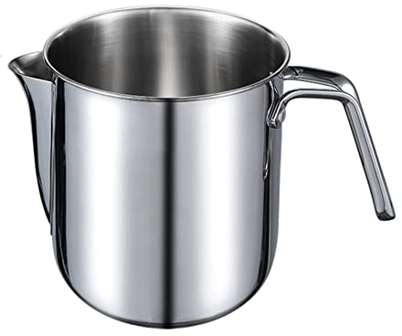 ESNY 304 Stainless Steel Fat Separator Gravy Strainer,Gravy Boat Soup Grease Oil Separator for Reduce Fat Intake, Healthy Cooking, Grease Strainer Container Silver-1.8L