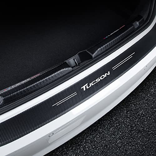 Symilov Car Rear Bumpers Protector Strip for Hyun-dai Tucson, Anti-scratch Carbon Fiber Trunk Sill Plate Trim Sticker - Self-adhesive - Car Body Styling Accessories,Black