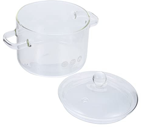 OQHAIR Anfora Pentola per zuppa in Vetro Pentola per Salse con Coperchio Pentole con coperchi Pentola con Coperchio Pentola per Vetro Pentola per Latte Ciotole per zuppa Pentola per Stufa