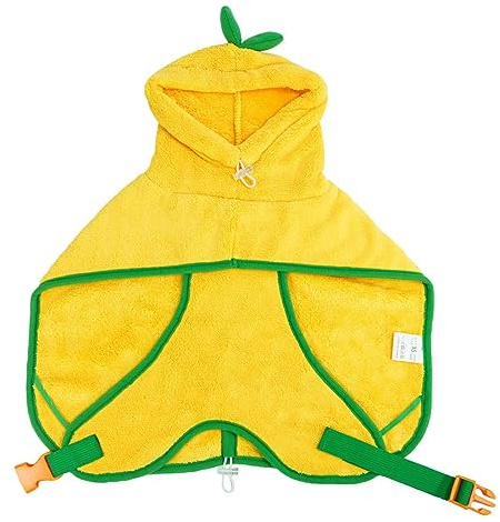 DOTEYAYP Dog Cute Drying Coat with Hood Soft Fast Drying Bathrobe Pajamas for Cats and Dogs (Medium, Yellow)