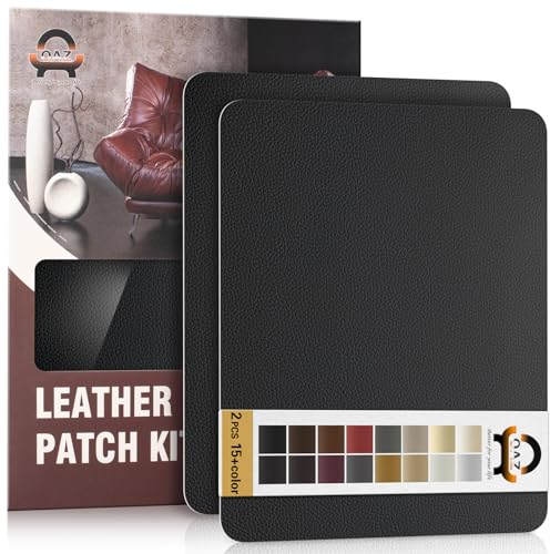 Kit di Riparazione in Pelle Nero, 28×21 cm Nastro Adesivo in Pelle, Pelle Adesiva per Riparazioni Patch di Riparazione in Pelle per Divani, Automobili, Stivali, Reclinazioni, Borse, Tappezzeria