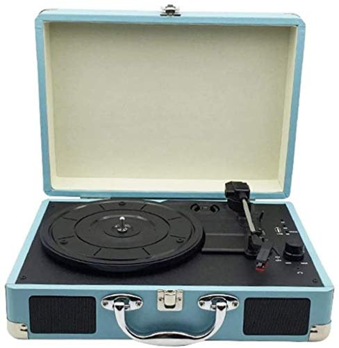 ROLTIN Giradischi in Vinile, grammofono retrò, Altoparlante Bluetooth retrò Creativo, Giradischi Valigia Blu