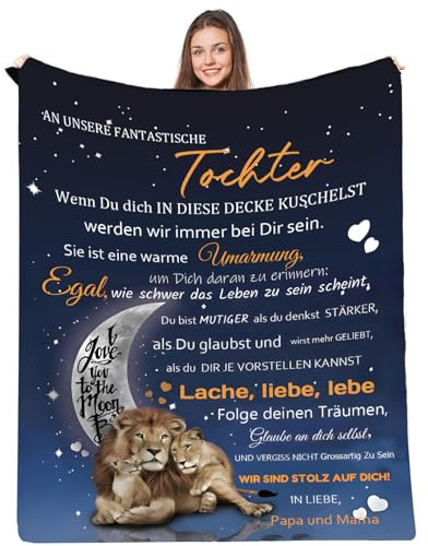 UOOYAA Kuscheldecke Personalisierte Decke An Unsere Tochter,Weiche Decke Flanell 18. Geburtstag Mädchen Geschenke zum 18 Geburtstag Mädchen für Couch Bett Tv-Decken Geschenk