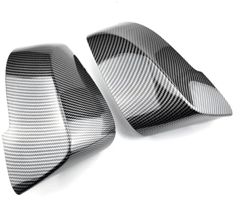 Auto Spiegelkappen Für F10 F11 F18 F07 Für F06 F12 F13 F01 Für F02 2013-2018 2-teilige Rückspiegelschale Mit Kohlefasermuster, Seitenspiegel-Abdeckkappen Rückspiegelgehäuse(Carbon fiber pattern)