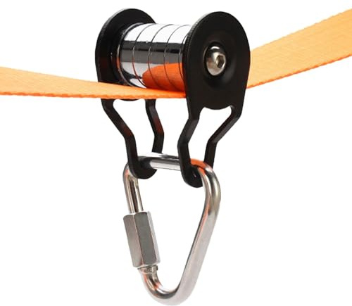 Seilrolle für Slider Slackline mit 5 Umlenkrollen - Robuste Aluminium-Klettereinzelseilrolle, Starke Tragende Pully-Gleitlager, Zubehör für Ninja Parcours