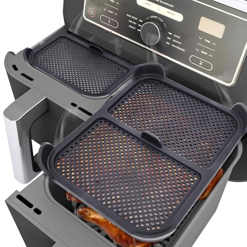 2 Stück Spritzschutz für Ninja Heißluftfritteuse Zubehör, Silikon Spritzschutz NUR für Ninja Foodi Max Dual Zone AF400EU AF451 DZ401 Zubehör, Wiederverwendbar Spritzschutz Airfryer Zubehör