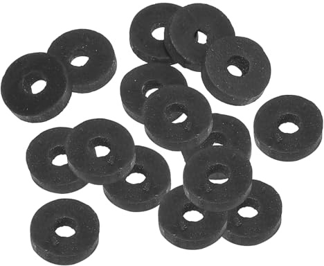 PATIKIL Arandela Plana de Goma M4, Paquete de 16 Unidades 4mm ID 13.8mm OD 3mm de Grosor Junta Espaciadora de Sellado para Grifo, Tubo de Agua, Perno de Fijación, Negro