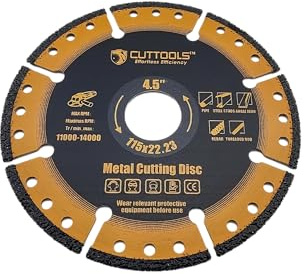 CUTTOOLS 115mm Angle Grinder Cutting Disk 12inch Metal Cut Off Disc Abrasive Wheel 9 inch Diamond Blade 230mm Rebar Cutter 300mm Metal Cutting Disk 4.5inch Cut Off Wheel (yellow, 115mm, 35, Medium)
