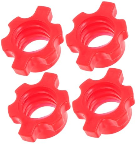 Kisangel Barbell Nut Barbell Collars Dumbbell Fixing Nut Dumbbell Fixed Nut Dumbbell Screw Accessories Barbell Fastening Nut Home Fitness Equipment Nut Barbell Locking Nuts Pvc Red