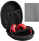 HENGBIRD Custodia per Cuffie Over Ear, Grande Custodia a Guscio Rigido con Panno Magico per Pulizia, Universale Astuccio Protettivo per Auricolari, 21 X 18 X 5,5 cm, Nero