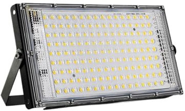 HPHPH Projecteur LED Exterieur, 100W 50W Projecteur LED Éclairage Extérieur Étanche IP65 Projecteur LED Projecteur Grande Puissance Luminaire Réflecteur,pour Cour,Jardin,Garage(Cold White,100W)