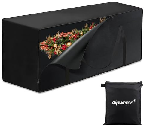 Aipwerer Tannenbaum Aufbewahrung Tasche Weihnachtsbaumhülle, Tannenbaum Künstlich Abdeckung Wasserdichtes, Weihnachtsbaum Aufbewahrungstasche Transporthülle für Christbaum Weihnachtsdeko (200x60x75cm)