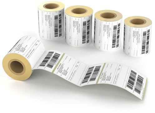 Qio Thermopapier Versandetiketten DHL, UPS und DPD, 1000 4x 6 (152x101mm) Etiketten, 2 x 500 Etiketten, Versandetiketten fur Label Printer, Selbstklebend und Wasserfest Eco-Papier