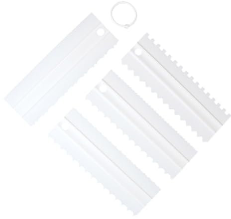 4 spatole per crema con denti irregolari, per pasticceria, pasta di zucchero, pasticceria, decorazione