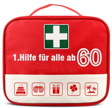 TUZELIYA Originelle 60 Geburtstag Geschenk Männer & Frauen - Lustige 1. Hilfe Tasche zum 60. Geburtstag - 60.Geldgeschenke Geburtstag - Personalisierbares Geschenk