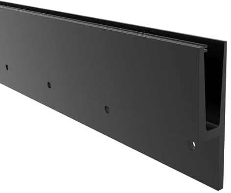 Sellon24® Perfil de barandilla de cristal en Y, color negro, para montaje en pared, riel lateral de aluminio, para balcón, terraza, anclaje lateral, mejilla satinada, 12-21,52 mm (perfil en Y, negro,