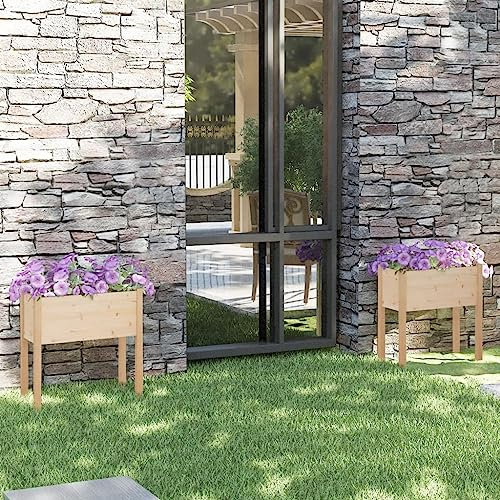 JHQHSM Fioriere da Giardino 2 pz, Cassetta per piante Vaso da giardino Vasi per piante Fioriere da esterno Rialzato da giardino Adatto per Patio Giardino Balcone 70x31x70 cm in Massello di Pino