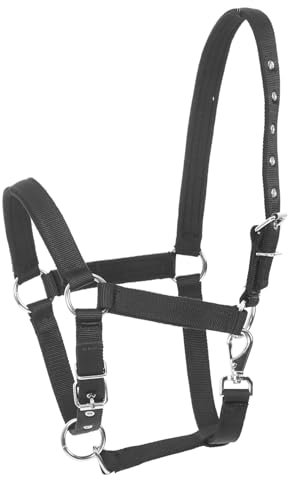 BESPORTBLE Zaumzeug für Pferde Pferdekessel Bausatz Seile Kalb verstellbares Halfter Reitausrüstung tragbares Pferdehalfter geflochtenes Seilhalfter Reitzubehör Nylon Black