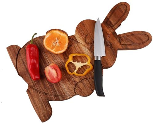 Kitchen Cutting Board, Easter Decor Tray, Chopping Serving Platter, Lightweight Easy to Handle, Knives Friendly Material, 15.5x1.5x25cm, for Fruits, Vegetables, Steak, Snacks