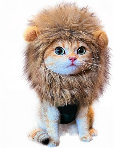 VPOUERY Bello Luna Lion Hair Copricapo per Cani e Gatti Piccoli Lion Mane Parrucca Costume Cosplay per Halloween Festa di Pasqua Festival Party Activity