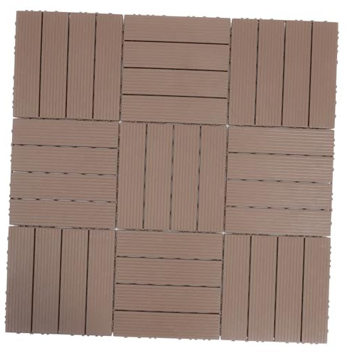 NUOBESTY 11stücke Bodenplatten Aus Kunststoff Für Außenbereich Ineinandergreifende Terrassenfliesen Dekorative Bodenfliesen Für Garten Und Balkon Robust Und Verschleißfest Geeignet Als