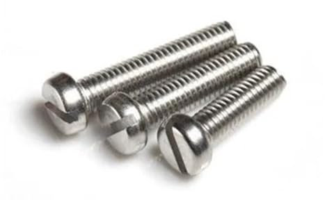 Lote de 100 tornillos ranurados de cabeza plana semicircular M2.5 de 2,5 x 8 mm, de acero inoxidable 304.