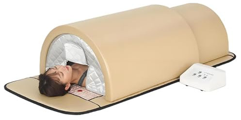 Sauna Chaud Allongé, Dôme De Sauna Personnel avec 36 Lampes Photons Et 158 ​​Pierres De Germanium, Noyau Chauffant en Fibre De Carbone Et Couverture À 360°, Favorise La Circulation Sanguine