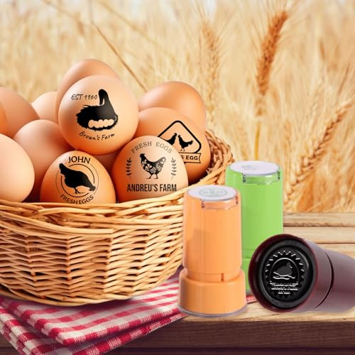Eierstempel,Eierstempel für frische Eier, Personalisierte Eierstempel, einzigartige Designs für individuelle Markierungen auf dem Hof, Hühnereierstempel, individuell gestaltbare Stempel.