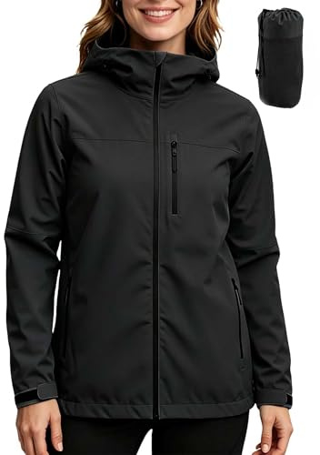 ACCNUO Regenjacke Damen Wasserdicht Atmungsaktiv Regenanzug Freizeitjacke Kapuze Regenjacke Geeignet für Wandern Bergsteigen Angeln Camping Radfahren und Jagen