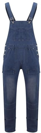 2025 – Salopette polyvalente en jean pour homme avec bretelles en jean tendance pour intérieur et extérieur, noir foncé, XXL