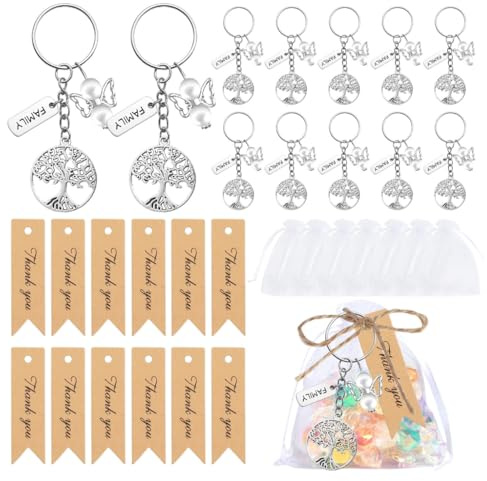 GMBYLBY Set di 12 ciondoli a forma di albero della vita, per feste, riunioni di famiglia, struttura in lega per la creazione di gioielli