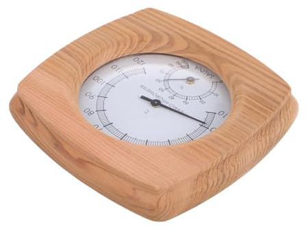 HAMPPLIES Thermomètre Hygromètre Bois pour Sauna Accessoires Muraux avec Mesure Précise de Température et Humidité pour Sauna Salle de Bain et Autres Intérieurs