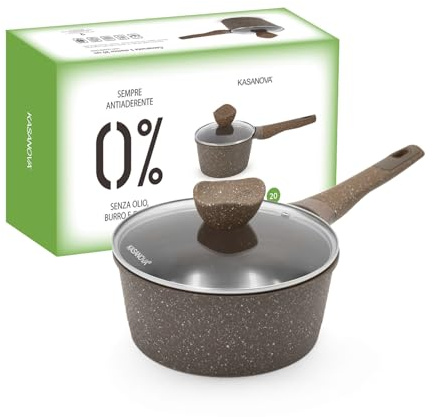 0% grassi casseruola 20 cm, con coperchio