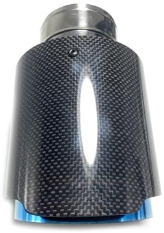 Tubo di Scarico Auto Tubo Terminale Scarico Fibra Carbonio Estremità Lucido 101mm Silenziatore MODIFIDE Terminale Scarico Acciaio Inossidabile(63 IN-76MM OUT)