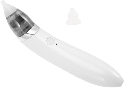 NOLITOY Elektrischer Nasenreiniger Nasensauger mit 5 Saugstufen Ergonomisches Design Abs und Silikon Weiß für Eltern zur Reinigung der Babynase bei Babygeburtstag und Shower