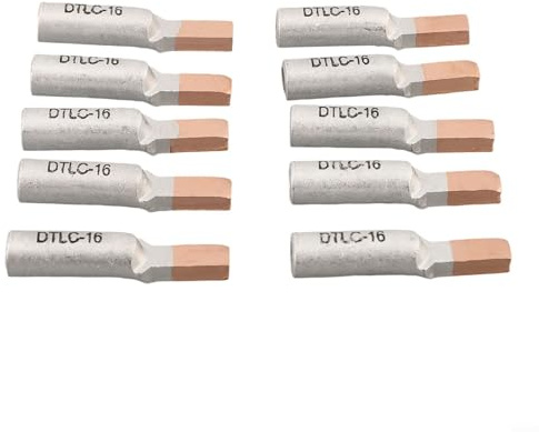 Gdfnmogo DTLC Wire Terminal Cable Lugs 10-25mm² Copper Aluminum Wiring Connectors for Circuit Breaker - Pack of 10, Compatible with 10mm²/16mm²/25mm²(DTLC-16)