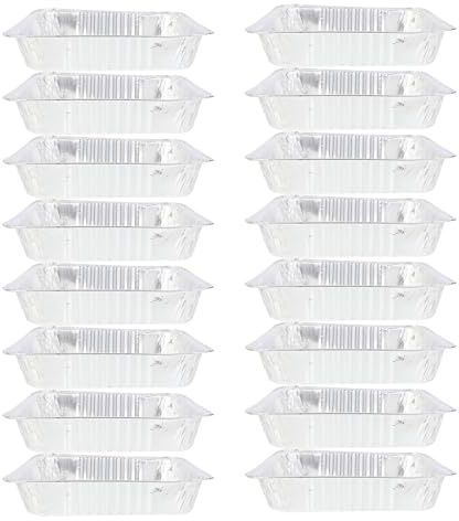 Angoily 20pièces Barquettes Aluminium Carrées pour Gâteaux Pains et Autres Aliments Convient pour Cuisson au Four Friteuse à Air Chaud