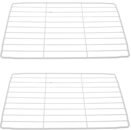 Étagères Métalliques pour Congélateur 2 Pièces en Fer, Grille Blanche | Usage Commercial ou Domestique, Structure Grillagée Amovible et Lavable, Entretien Facile, Lot de Deux