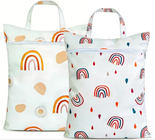 Wäschesack, 2 Pack Wasserdichte Reise Wäschebeutel, Schmutzwäschebeutel, 58 x 46cm Nassbeutel, Laundry bag, Wäsche Aufbewahrungstasche für Reisen, Schwimmen und Bewegung