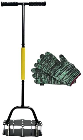 Core Aerator Lawn Tool,Attrezzo Manuale per l'Aerazione del Terreno,Aeratore a carotaggio per tappeto erboso con design a molla e dotato di 17 punte in acciaio | per Manutenzione e Aerazione del Prato