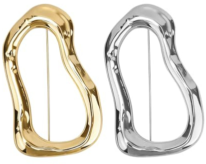 2uds Broches Alfileres Geométricos Irregulares, Set de Alfiler Chal y Solapa Moda Accesorios Ropa Broches para Suéter Sombrero Bufanda Traje Vestido para Mujeres y Hombres (Oro, Plata)