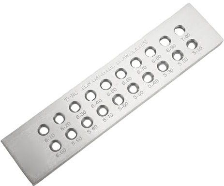 BRRNOO Placa de Alambre para Joyería, Placa Redonda de Carburo de Tungsteno, 5,1, 7,0mm, 3 Filas de Agujeros para Joyeros y Artesanos Profesionales